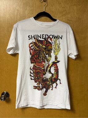 White Graphic Band Tee - Shinedown